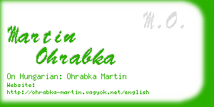 martin ohrabka business card